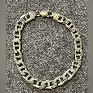 925 Sterling Silver 8mm Mariner Link Men’s Bracelet 9” Italy 32g lobster clasp